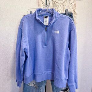 The North Face Women’s Quarter Zip Pullover Sweatshirt Blue Size L